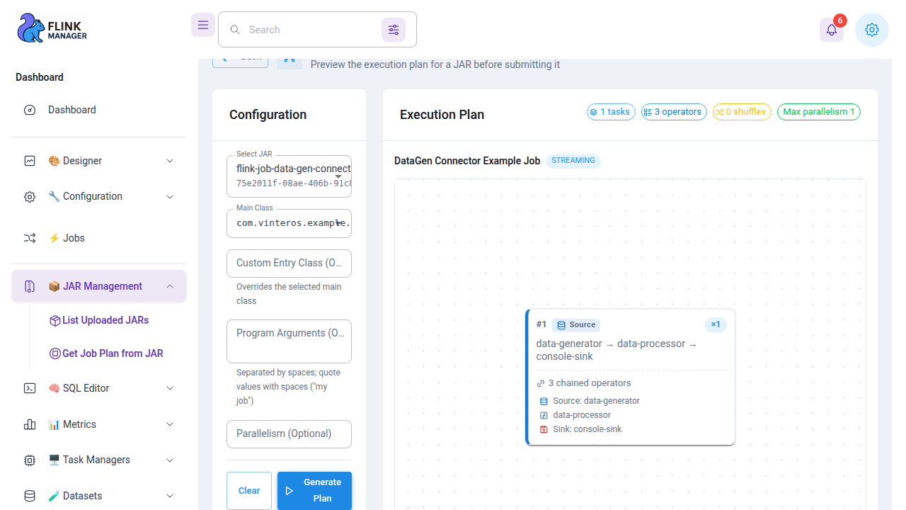 Generated job plan preview