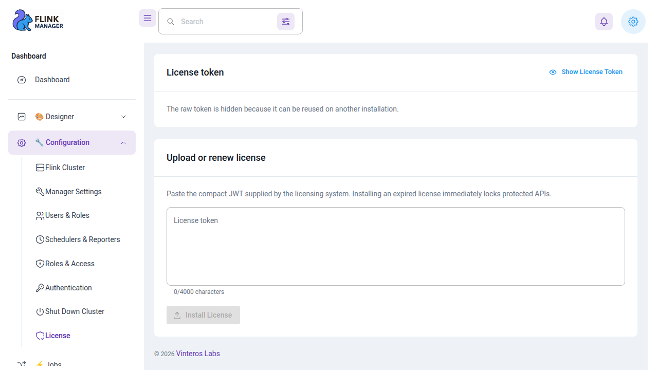 License page after activation